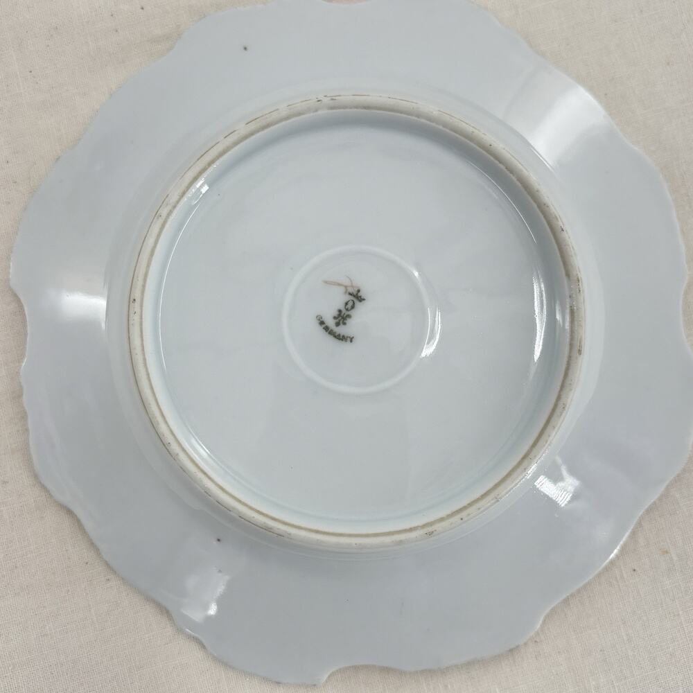Antique Hermann Ohme Silesia Porcelain Plates Lot 8 Floral Gilt Mismatched Set - Picture 10 of 16